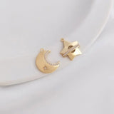 4PCS Star Moon Pendant Zircon Charms for DIY Jewelry Making