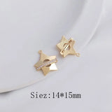 4PCS Star Moon Pendant Zircon Charms for DIY Jewelry Making