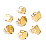 4PCS Stainless Steel Ring Settings Adjustable Blank Base Ring