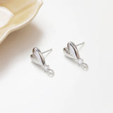 4PCS Heart Ear Studs Earrings 14k Plated 9*19mm
