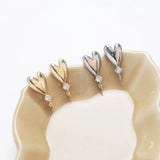 4PCS Heart Ear Studs Earrings 14k Plated 9*19mm