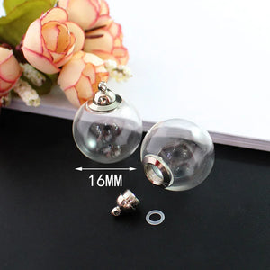 4PCS Fillable Glass Hair Locket Cremation Jewelry Keepsake Urn Necklace