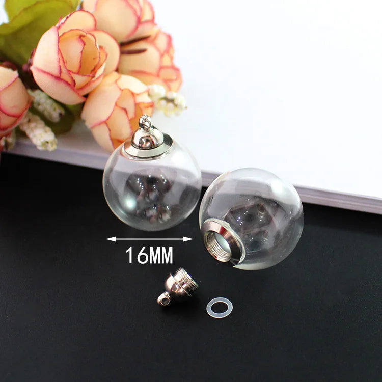 4PCS Fillable Glass Hair Locket Cremation Jewelry Keepsake Urn Necklace