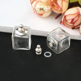 4PCS Fillable Glass Hair Locket Cremation Jewelry Keepsake Urn Necklace