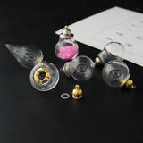 4PCS Fillable Glass Hair Locket Cremation Jewelry Keepsake Urn Necklace