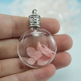4PCS Round Glass Bottle Wishing Bottle Pendant DIY Jewelry Finding