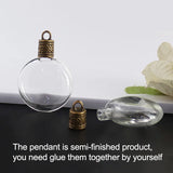 4PCS Round Glass Bottle Wishing Bottle Pendant DIY Jewelry Finding