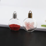 4PCS Round Glass Bottle Wishing Bottle Pendant DIY Jewelry Finding