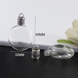 4PCS Round Glass Bottle Wishing Bottle Pendant DIY Jewelry Finding