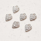 4PCS Irregular Heart Pendant Charms Hand Brass 14k Plated