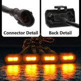 4PCS LED Front Lights for Off Road Sport External Lamp, Yellow Light