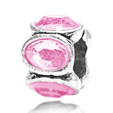 4PCS/LOT Pink Crystal Alloy Charms for Bracelet DIY Making