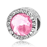 4PCS/LOT Pink Crystal Alloy Charms for Bracelet DIY Making