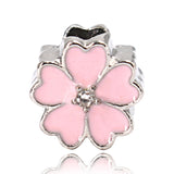 4PCS/LOT Pink Crystal Alloy Charms for Bracelet DIY Making