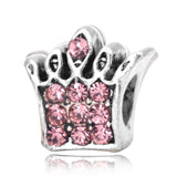4PCS/LOT Pink Crystal Alloy Charms for Bracelet DIY Making