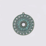 4PCS Large Antique Bronze Hollow Round Charms Pendants 44x41mm