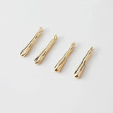 4PCS 14k Plated Long Drop Pendant Charms 3.6*22mm