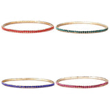 4PCS Bohemian Colorful Chain Bracelet Crystal Elastic Charm Wedding
