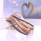 4PCS Bohemian Colorful Chain Bracelet Crystal Elastic Charm Wedding