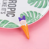 4PCS/Lot Resin Icecream Charms Keychain DIY Jewelry Making Colorful Keyring