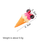 4PCS/Lot Resin Icecream Charms Keychain DIY Jewelry Making Colorful Keyring