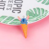 4PCS/Lot Resin Icecream Charms Keychain DIY Jewelry Making Colorful Keyring