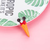 4PCS/Lot Resin Icecream Charms Keychain DIY Jewelry Making Colorful Keyring