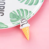 4PCS/Lot Resin Icecream Charms Keychain DIY Jewelry Making Colorful Keyring