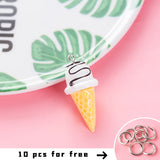 4PCS/Lot Resin Icecream Charms Keychain DIY Jewelry Making Colorful Keyring