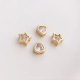 4PCS Love Stars Zircon Pendants Necklace Brass Accessories