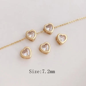 4PCS Love Stars Zircon Pendants Necklace Brass Accessories