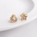 4PCS Love Stars Zircon Pendants Necklace Brass Accessories