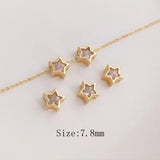 4PCS Love Stars Zircon Pendants Necklace Brass Accessories