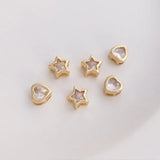 4PCS Love Stars Zircon Pendants Necklace Brass Accessories