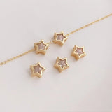 4PCS Love Stars Zircon Pendants Necklace Brass Accessories
