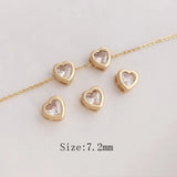 4PCS Love Stars Zircon Pendants Necklace Brass Accessories