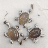 4PCS Men's Turtle Shape Pendants for Necklace Making