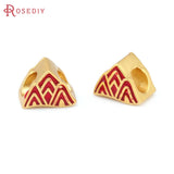 4PCS Matte Brass Large Hole Spacer Beads for Bracelets
