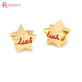 4PCS Matte Brass Large Hole Spacer Beads for Bracelets