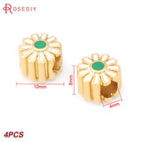 4PCS Matte Brass Large Hole Spacer Beads for Bracelets