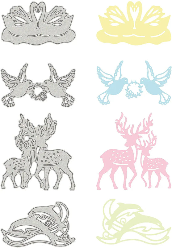 4PCS Animal Metal Die Cuts Stencil for Crafts Scrapbook Album Paper Card