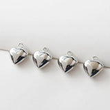 4PCS Heart Pendant Necklace Charms Brass 14k Plated 15*19mm