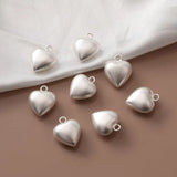 4PCS Heart Pendant Necklace Charms Brass 14k Plated 15*19mm
