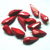 4PCS Natural Coral Pendants with Metal Parts for Women's Choker Necklace