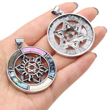 Natural Shell Round Pendant Jewelry Making DIY Necklace Earring Accessories