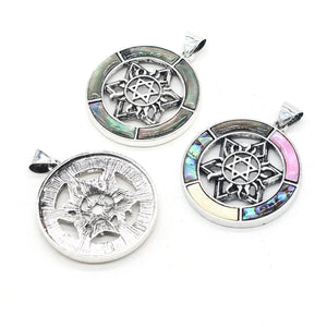 Natural Shell Round Pendant Jewelry Making DIY Necklace Earring Accessories