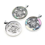 Natural Shell Round Pendant Jewelry Making DIY Necklace Earring Accessories
