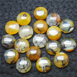 4PCS 16mm Round Yellow Agate Gemstone Cabochons for Jewelry Making