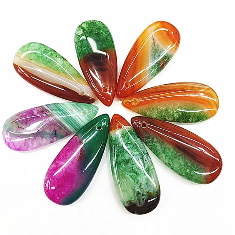 4PCS Agate Stone Dropwater Shape Beads DIY Jewelry Accessories