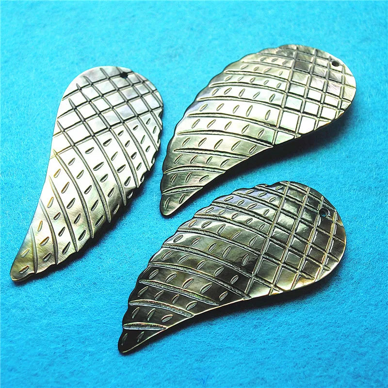 4PCS Shell Pendants Mother Of Pearl Wings Shape For Jewelry Making